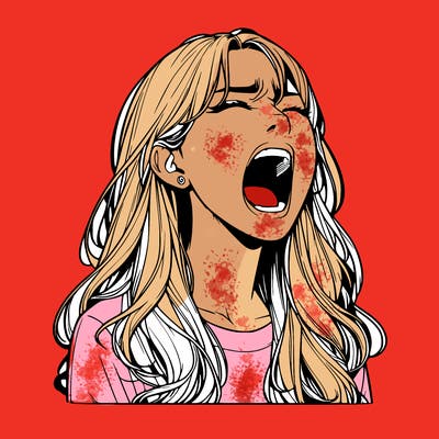 screaming realistic, girl