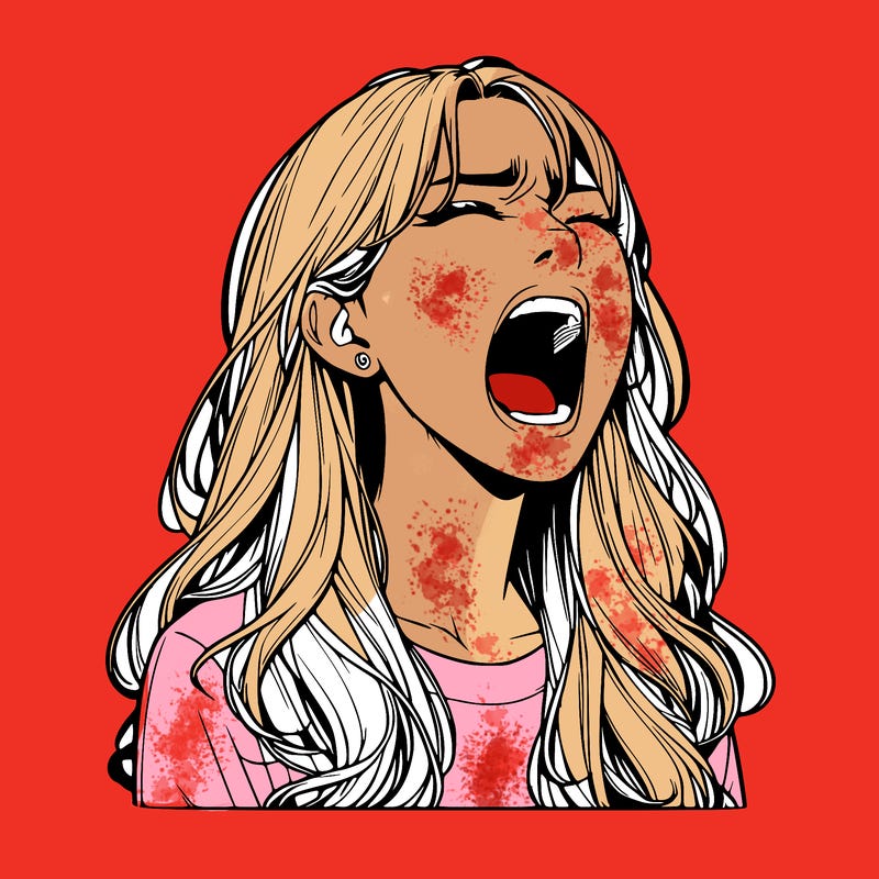 screaming realistic, girl