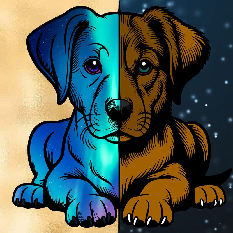 realistic dog split picture