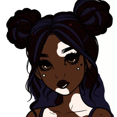 realistic girl with space buns