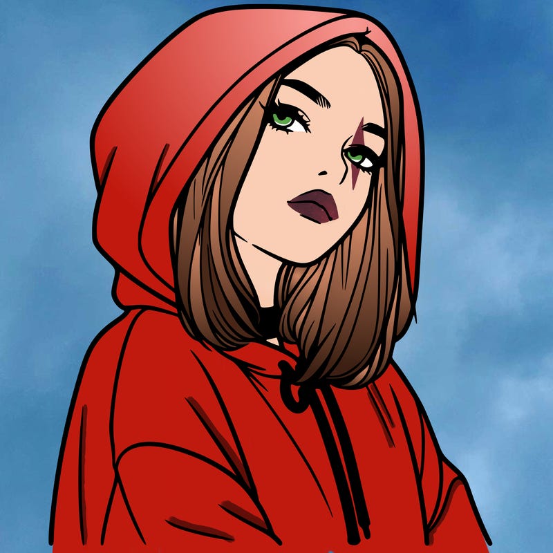 a realistic girl in a hoodie