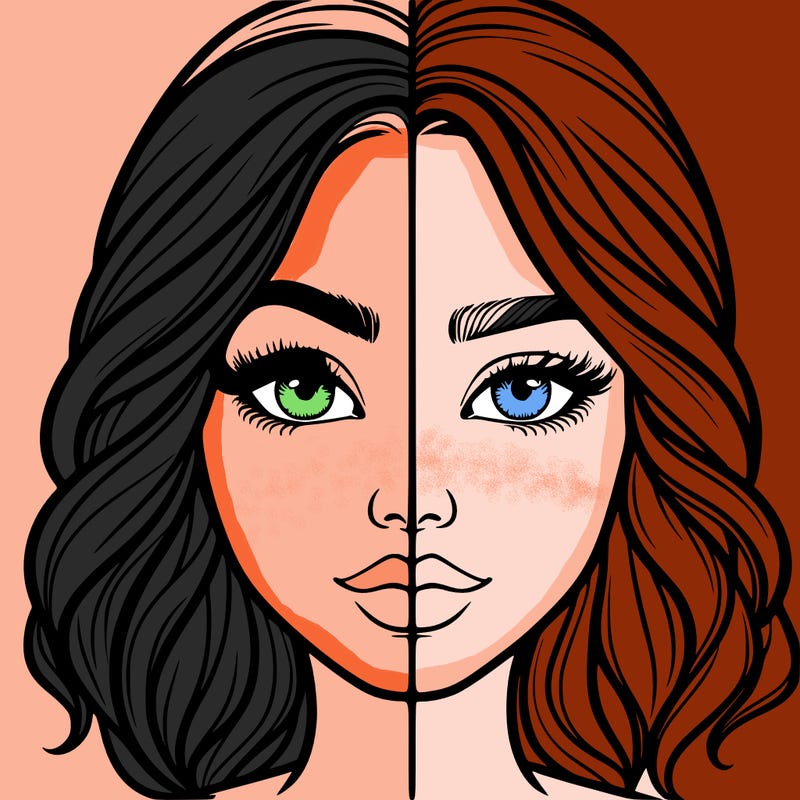 realistic girl split half