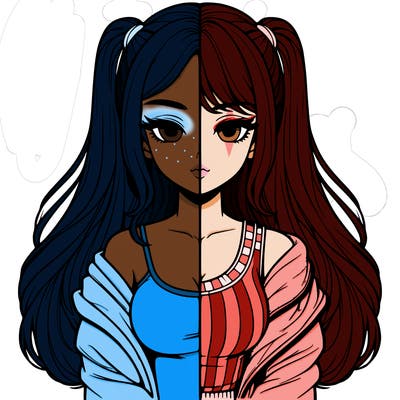 realistic girl split