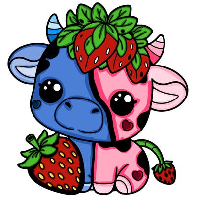 cute strawberry cow