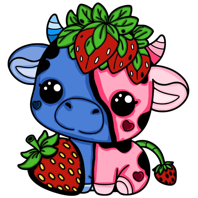 cute strawberry cow