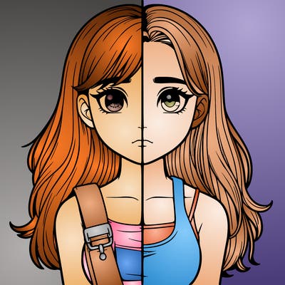 realistic girl split