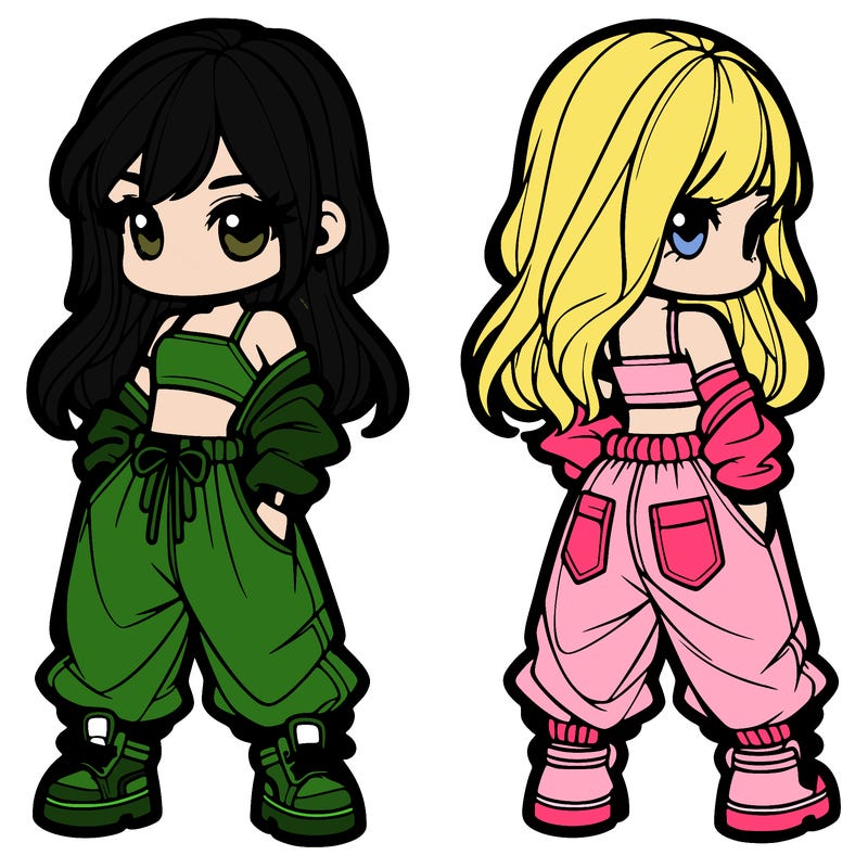 girl in crop top and baggy pants