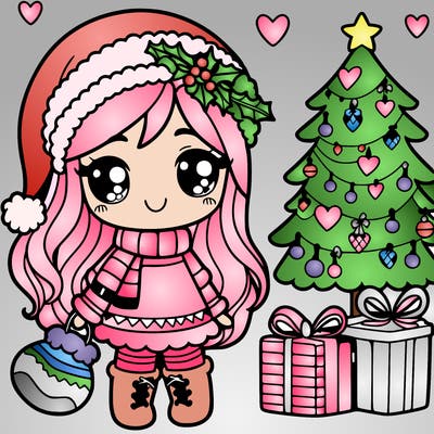 christmas cute girl