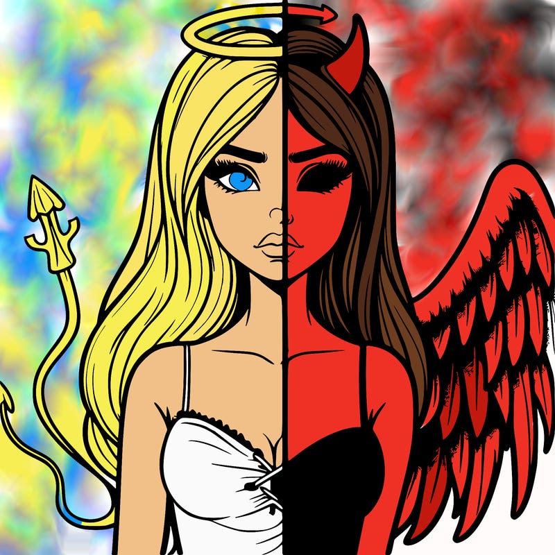 devil vs angel realistic girl