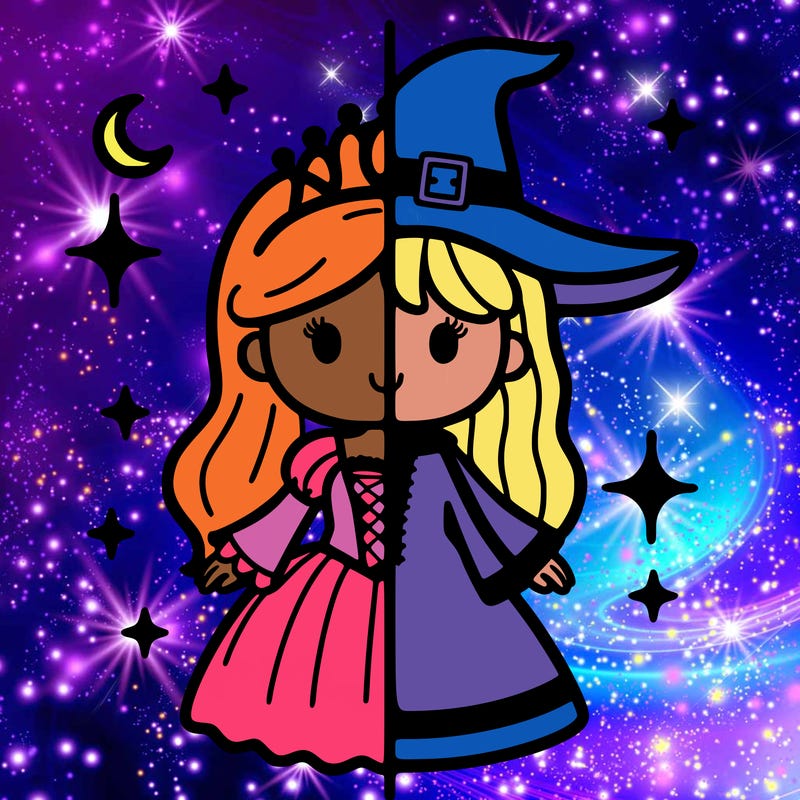 split princess and witch