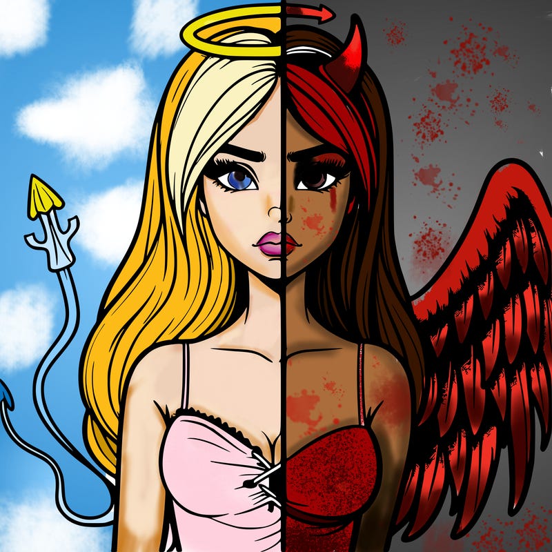 devil vs angel realistic girl