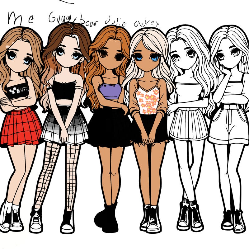 a group of girls realistic