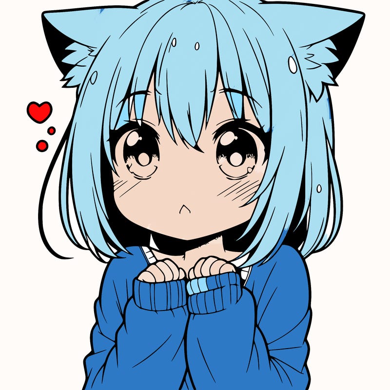 shy anime catgirl