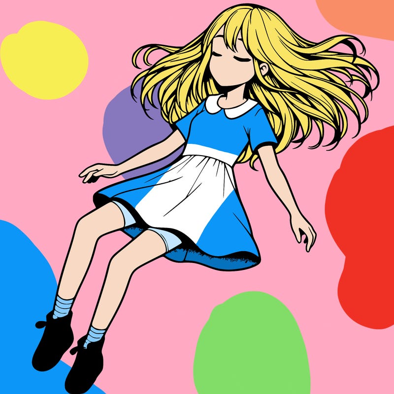 realistic girl floating