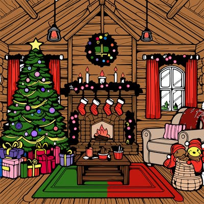 christmas house interior