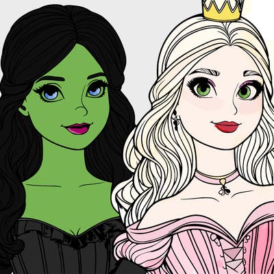 elfaba and glinda realistic girls