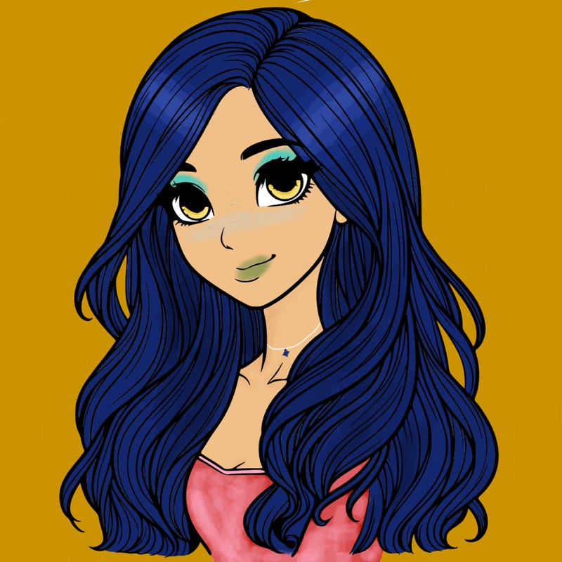 realistic girl with long hair