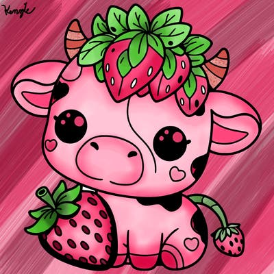 cute strawberry cow