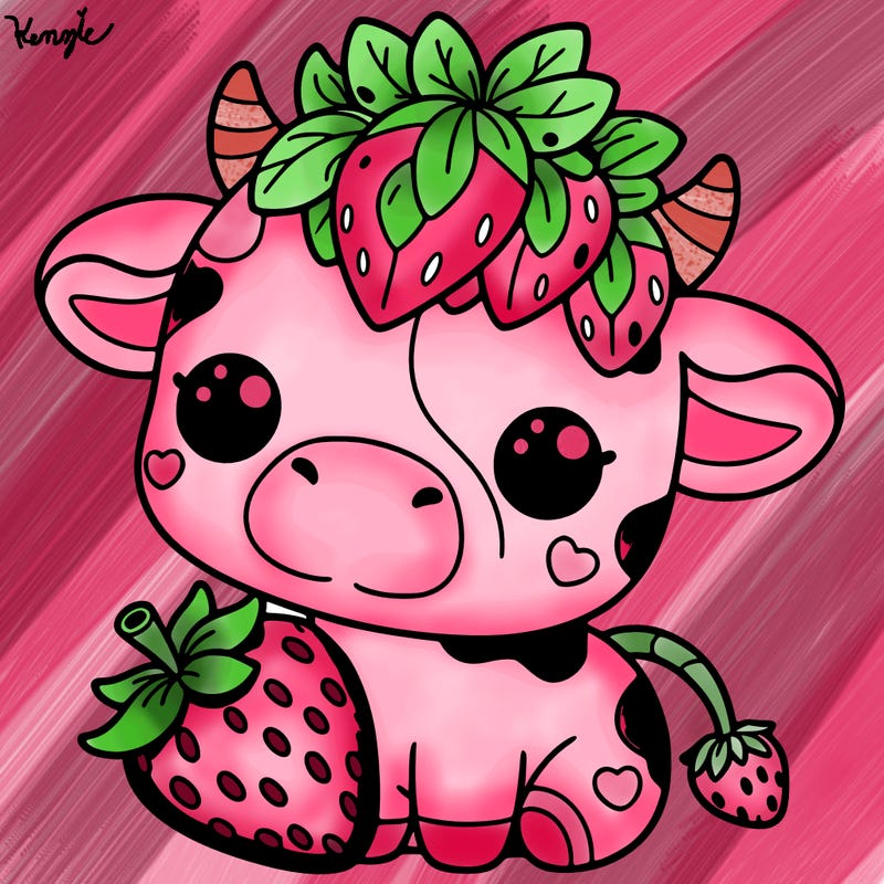 cute strawberry cow