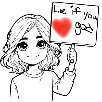 realistic girl holding up a sign