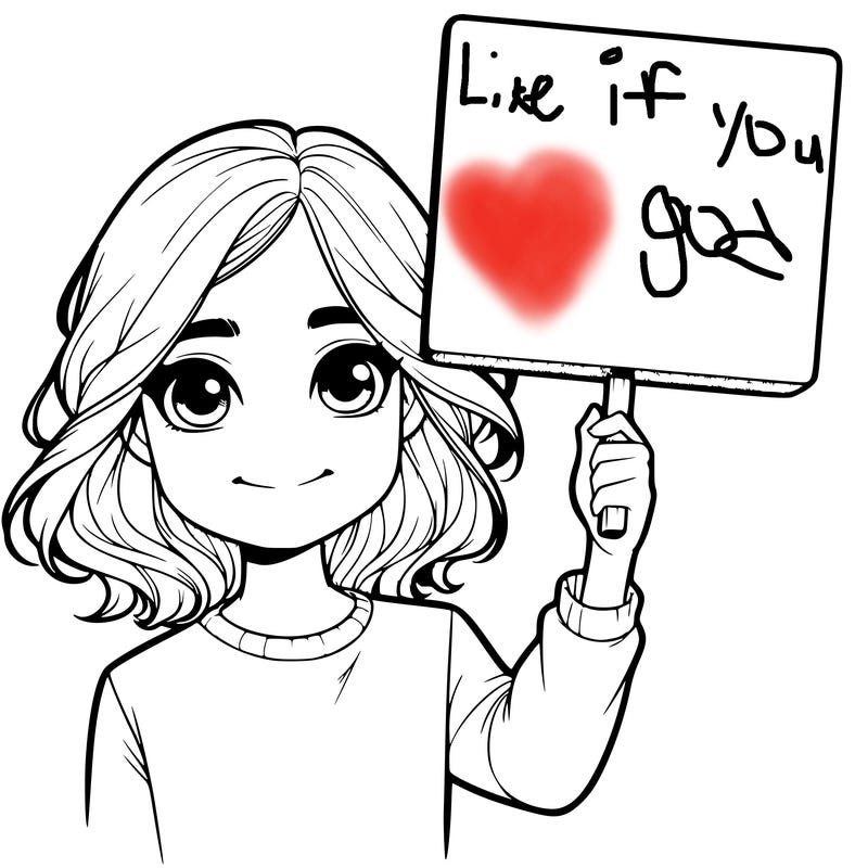 realistic girl holding up a sign