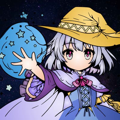 anime girl with magic