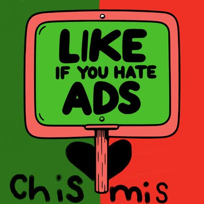 a sign that says like if you hate ads