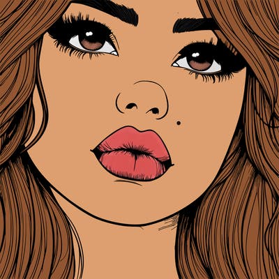 really realistic girl with lips