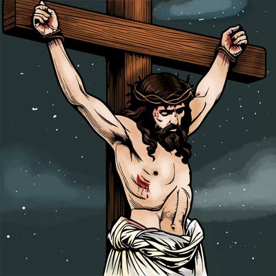 jesus realistic on the cross