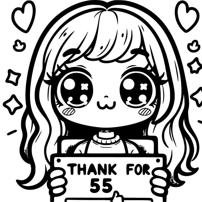 girl holding a sign that says thanks for 55 likes