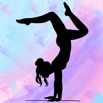 a woman doing a handstand