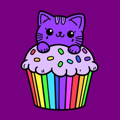 cat in a cupcake