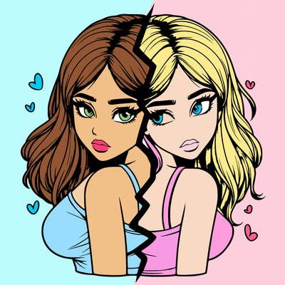 realistic girl split