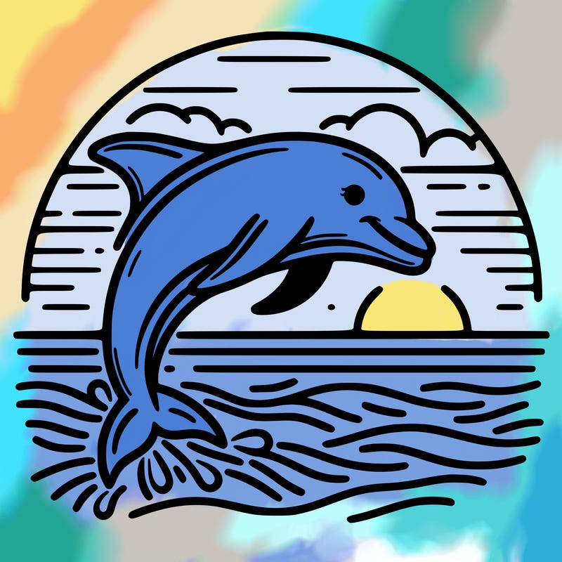 dolphin in a sunset