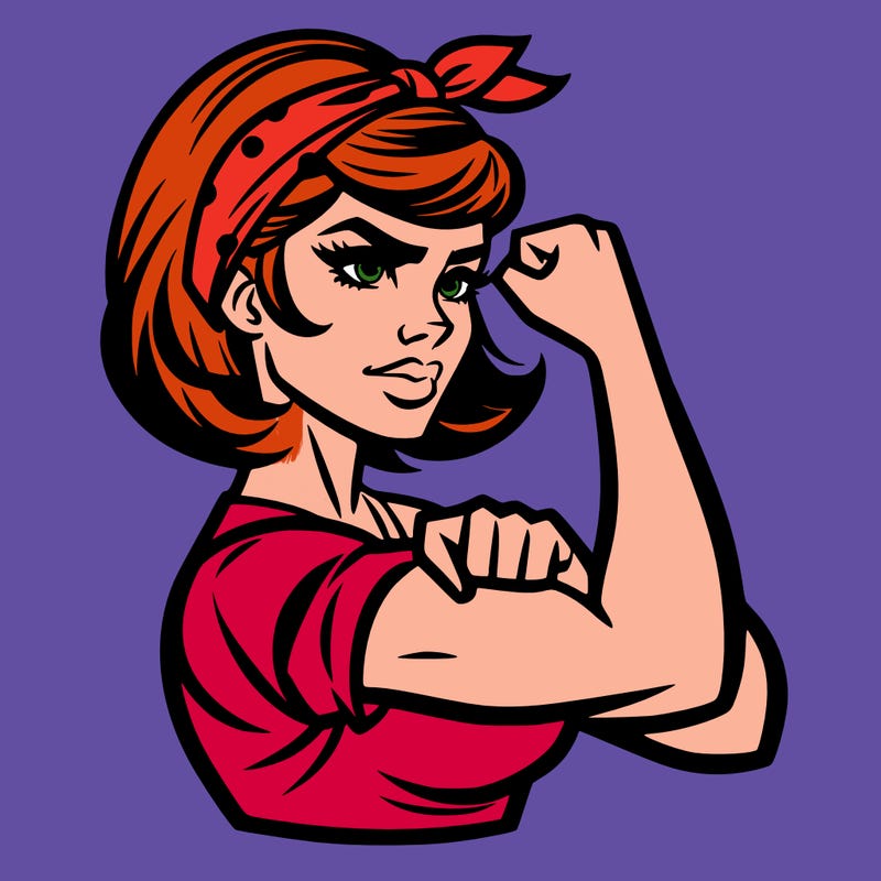 strong woman with a 60s american ad style