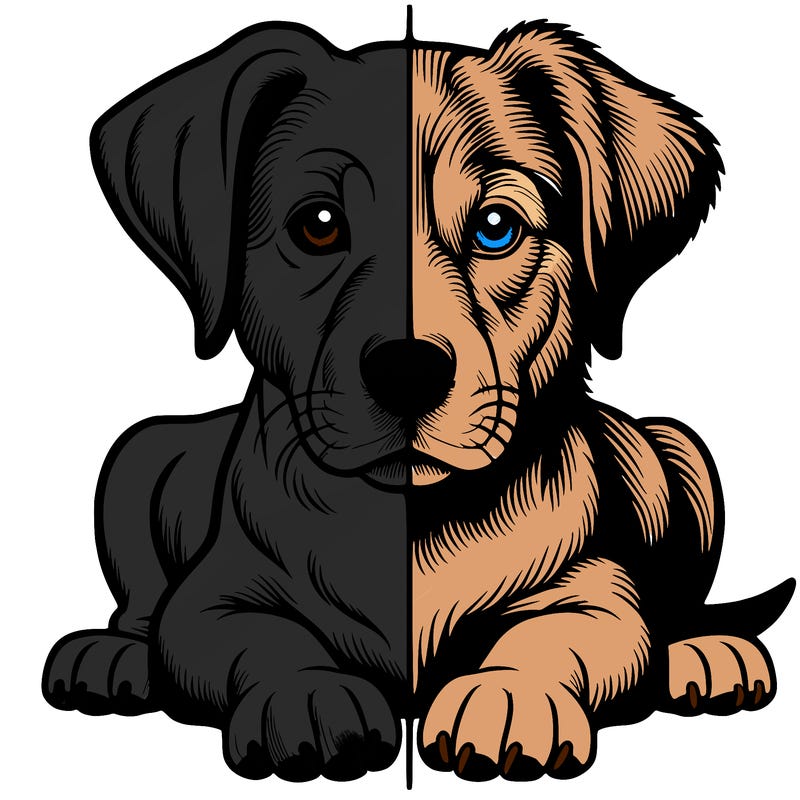 realistic dog split picture