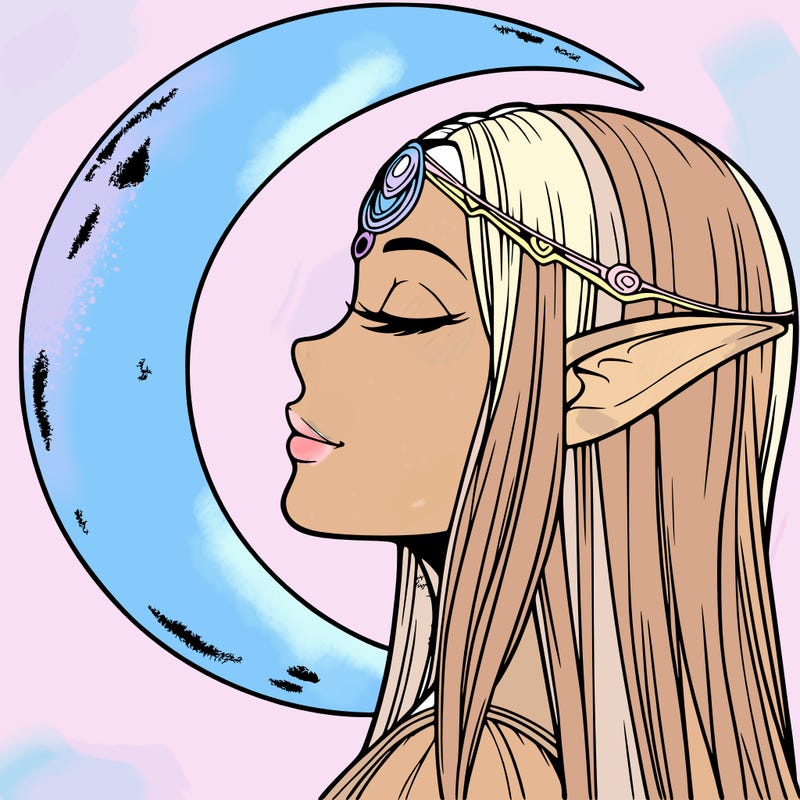a realistic moon elf