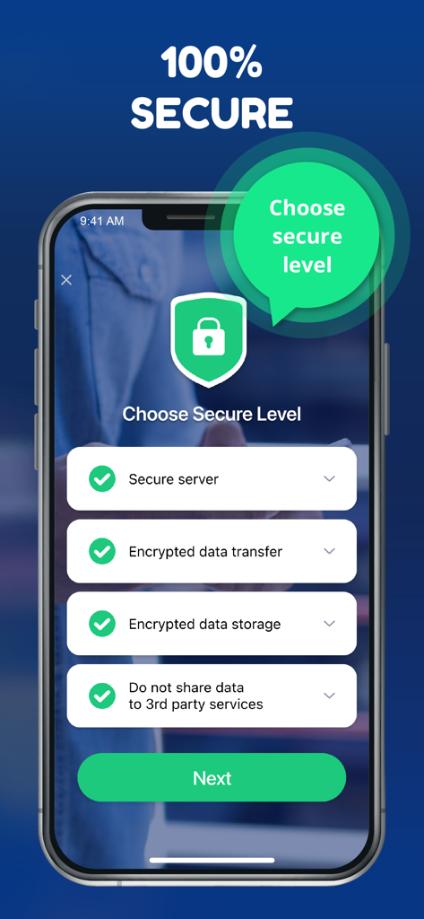 Spoten Phone Location Tracker - Spotenアプリの画面。暗号化されたデータとプライバシー保護のためのセキュリティ設定が表示されています。