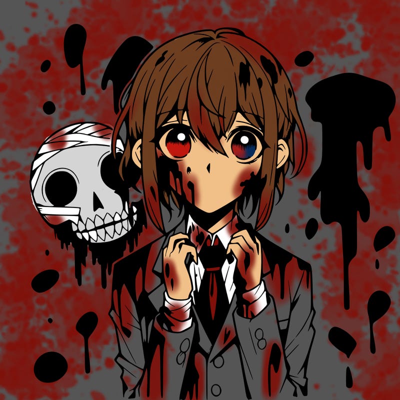 horror, yander anime, blood