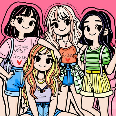 four girls best friends