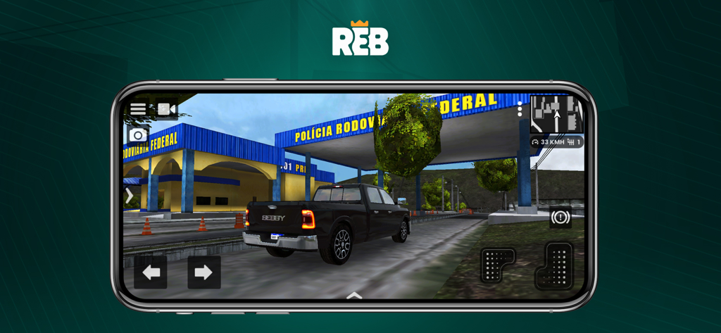 Rebaixados Elite Brasil - Una camioneta negra pasando junto a una estación de policía de la carretera federal brasileña en Rebaixados Elite Brasil.