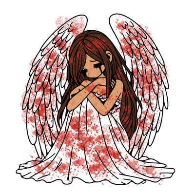 ethereal girl in grief, lonely and heartbroken