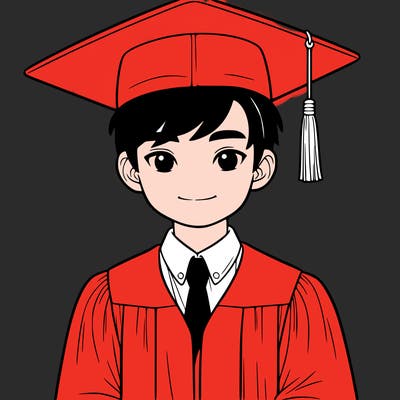 asian person graduating from school realistic