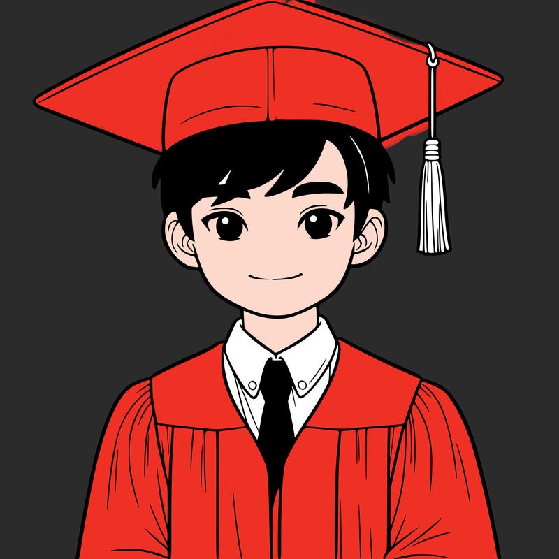 asian person graduating from school realistic