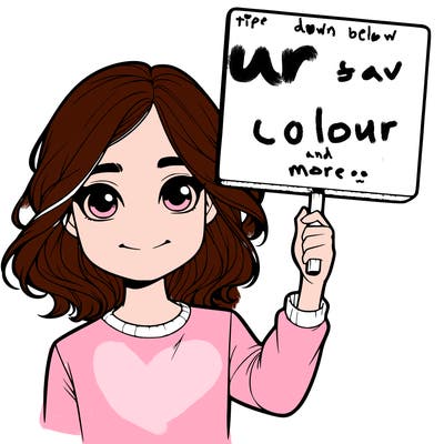 realistic girl holding up a sign