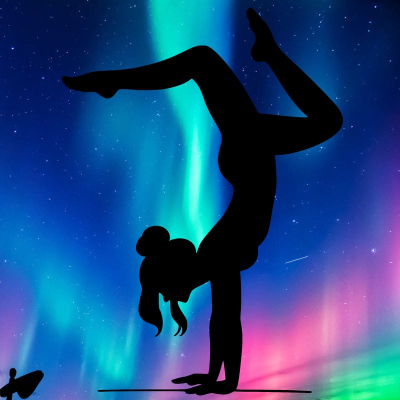 a woman doing a handstand