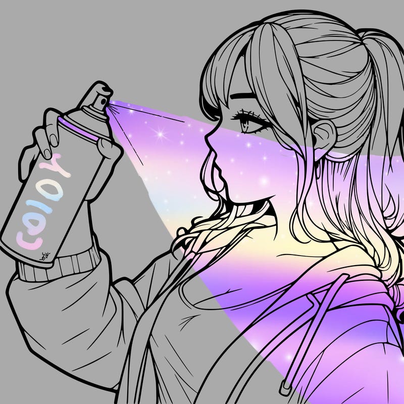 a realistic girl spray, painting