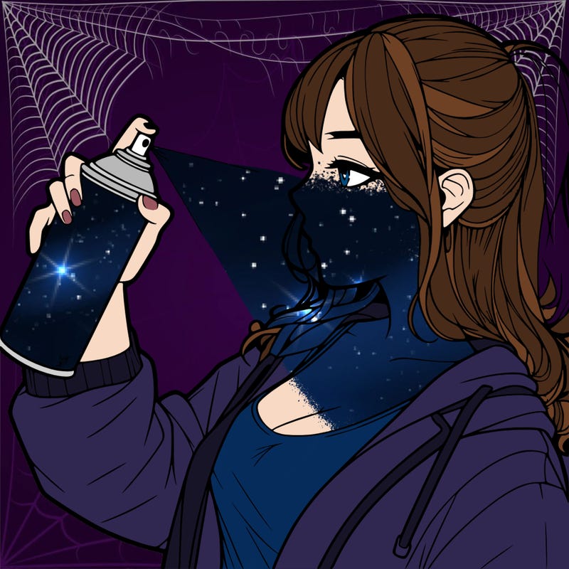 a realistic girl spray, painting