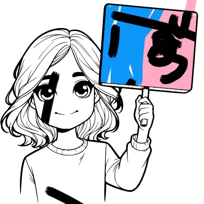 realistic girl holding up a sign