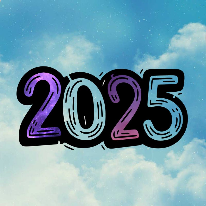 one line scrawled numbers sketch design “2025”